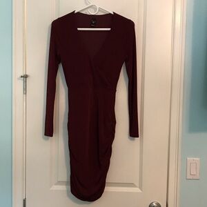 Windsor Burgundy Long Sleeve Dress